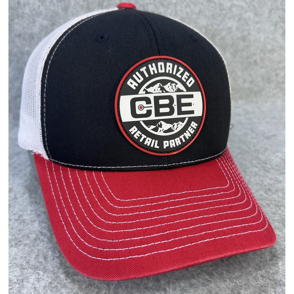 CBE Custom Bow Equipment Trucker Hat Snapback Mesh Cap Black Red White